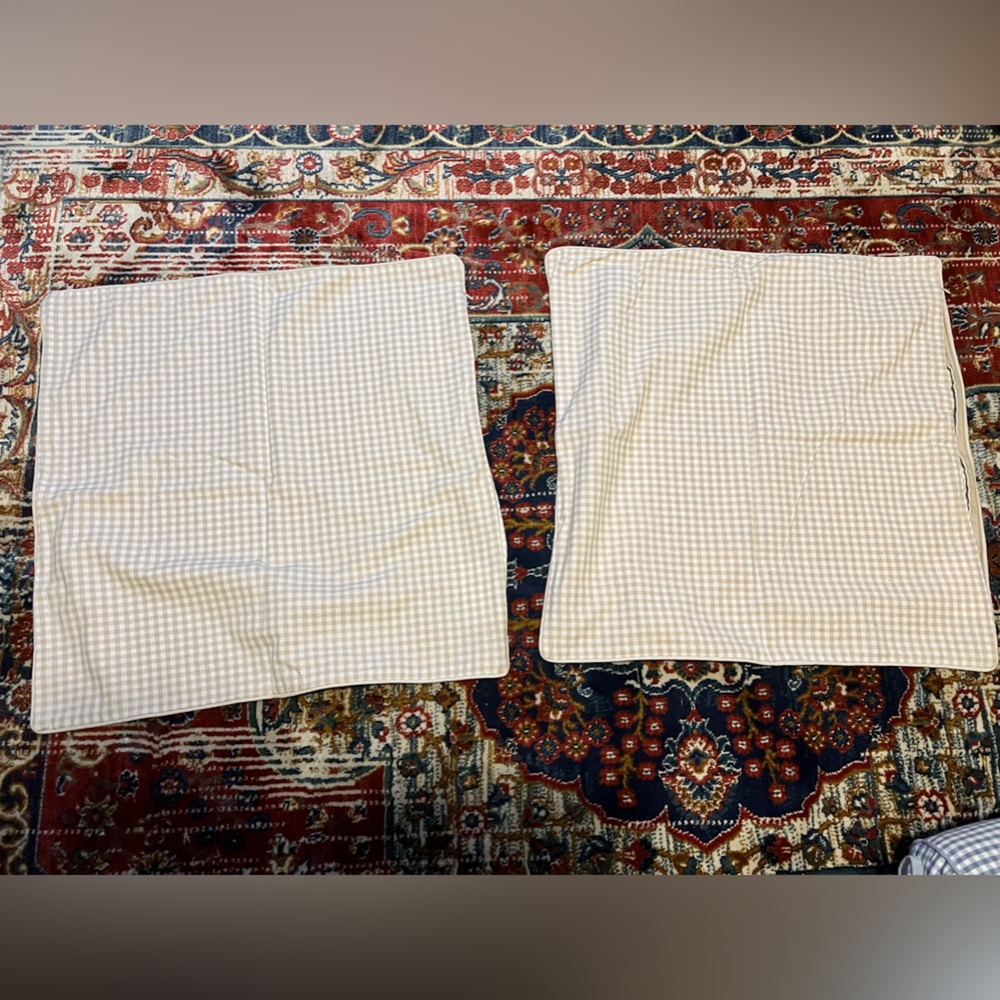 Target/threshold khaki gingham pillow covers